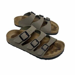 Birkenstock three strap Florida Soft Footbed Mocha Sandal sz 5